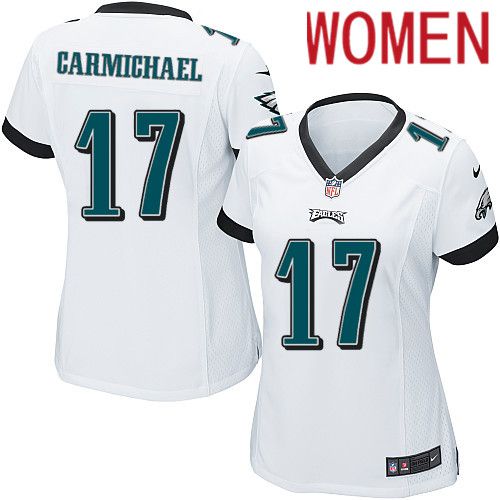 Women Philadelphia Eagles #17 Harold Carmichael Nike White Game NFL Jersey->women nfl jersey->Women Jersey